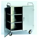 Rozsdamentes steril konténer szállító kocsi - Méret 112x67x132 - 9 modul