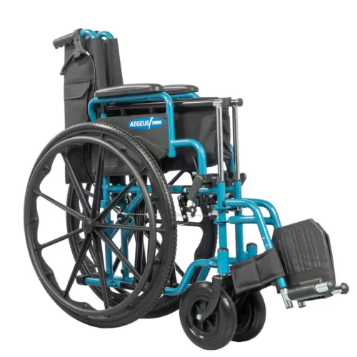 AEGEUS 24' erősített vázú kerekesszék tolókar fékkel 125kgig - Méret 52cm