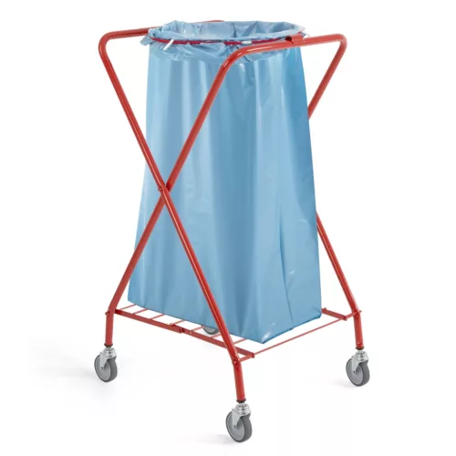 Szennyesgyűjtő kocsi króm, fix  120l