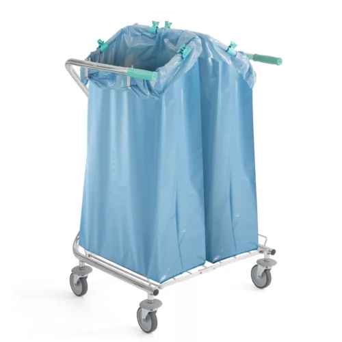 Szennyesgyűjtő kocsi DUPLA  2x120l
