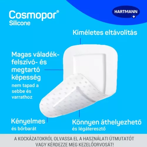 Cosmopor silicone szigetkötszer szilikonréteggel 7,2x5cm