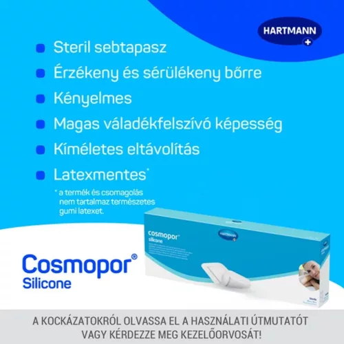 Cosmopor silicone szigetkötszer szilikonréteggel 7,2x5cm