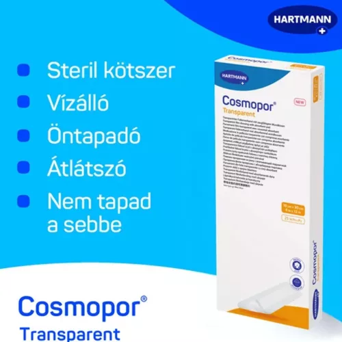 Cosmopor transparent steril filmkötszer sebpárnával 10x30cm  25db/doboz