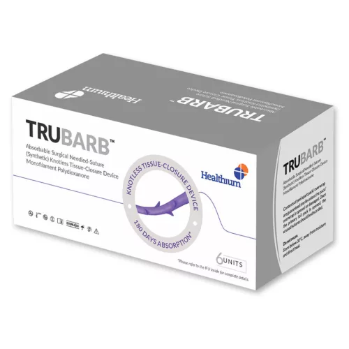 TRUBARB felszívodó varrat tűvel 3/0 félkör 1/2 tű 19mm  45cm  lila 6 db