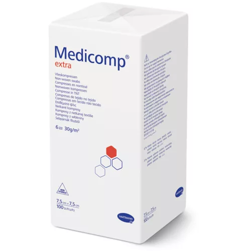 Medicomp Extra flísz sebfedő, 6rtg, NEM STERIL, 7,5x7,5cm (100db)