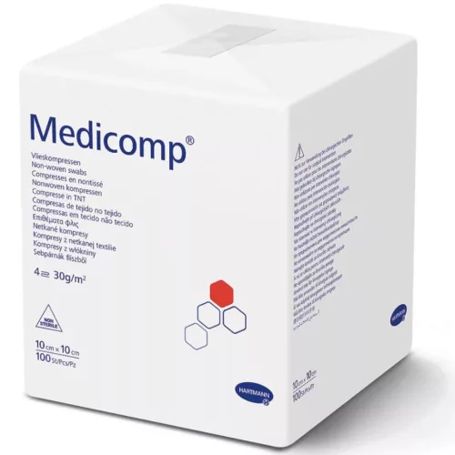 Medicomp Extra flísz sebfedő, 6rtg, nem steril, 10x10cm 100 db