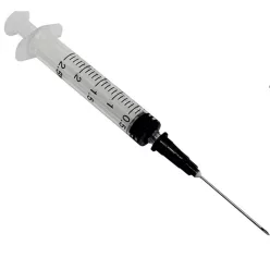   Fecskendő egyszer használatos 2,5 ml + 22 G 1 1/2 gumidugós