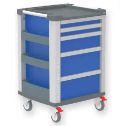 COMPACT medikai kocsi, 5 fiókos  kék 65,4 x 60,5 x 97,5 cm