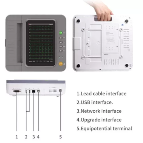 CONTEC E12 érintékőpernyős 12 csatornás EKG készülék