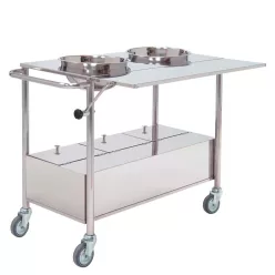   Rozsdamentes kezelő és kötöző műszerasztal 2 polcos  100x50x80 cm
