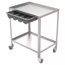 INOX műszer asztal, rozsdamentes 70x50xh 82 cm