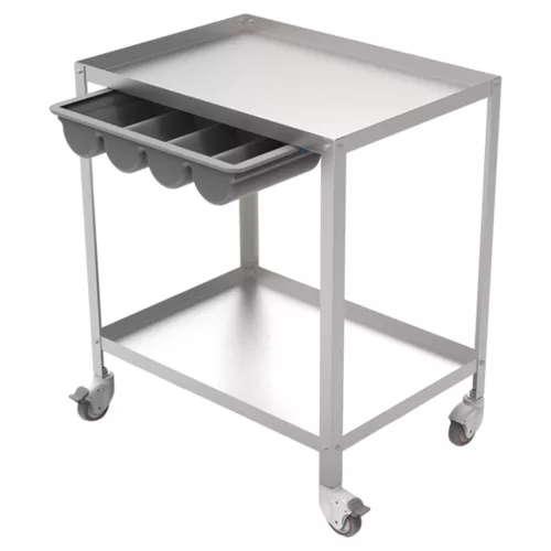 INOX műszer asztal, rozsdamentes 70x50xh 82 cm