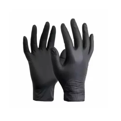 Egyszerhasználatos púdermentes nitril kesztyű, 100 db / 1 doboz (fekete, L)