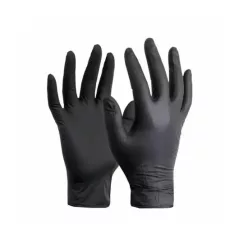   Egyszerhasználatos púdermentes nitril kesztyű, 100 db / 1 doboz (fekete, M)