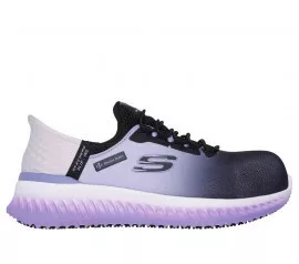 Skechers TILIDO - OMBRAY S1 PL SR ESD fekete/lila női cipő,  munkacipő 36-41