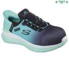 Skechers TILIDO - OMBRAY S1 PL SR ESD fekete/zöld női cipő,  munkacipő 36-41