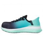 Skechers TILIDO - OMBRAY S1 PL SR ESD fekete/zöld női cipő,  munkacipő 36-41