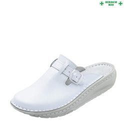   HirschBio női fehér ortopédiai gördülő talpú bőr klumpa 35-42