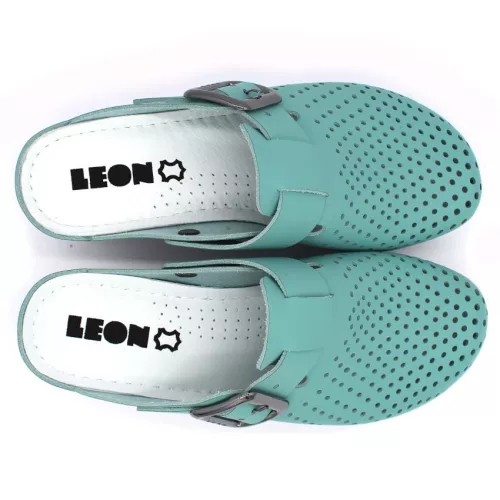 Leon Comfortstep 1100 türkiz bőr női klumpa 36-41