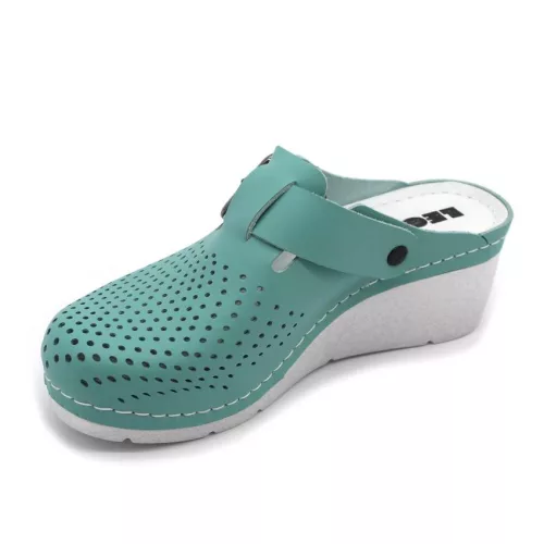 Leon Comfortstep 1100 türkiz bőr női klumpa 36-41