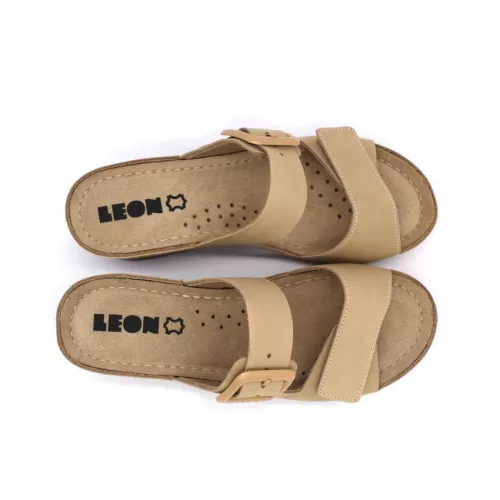 Leon Comfortstep 1110 bézs női bőr papucs 36-41