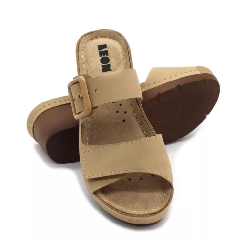 Leon Comfortstep 1110 bézs női bőr papucs 36-41