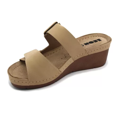 Leon Comfortstep 1110 bézs női bőr papucs 36-41