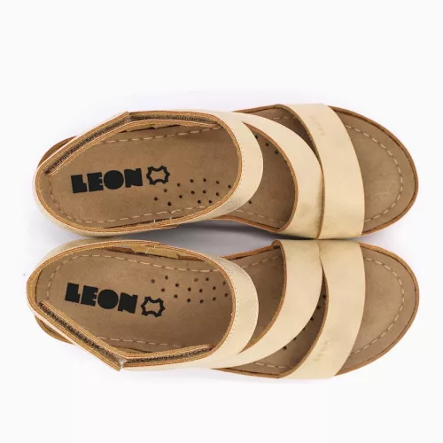 Leon Comfortstep 1120 arany női bőr szandál 36-41