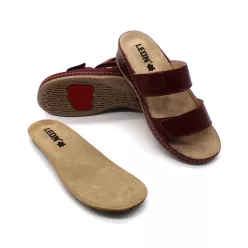   Leon Comfortstep 2020 női bordó papucs 36-41 kivehető talpbetéttel