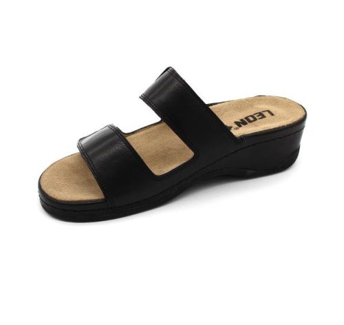 Leon Comfortstep 2020 női fekete papucs 36, 37, 40 kivehető talpbetéttel