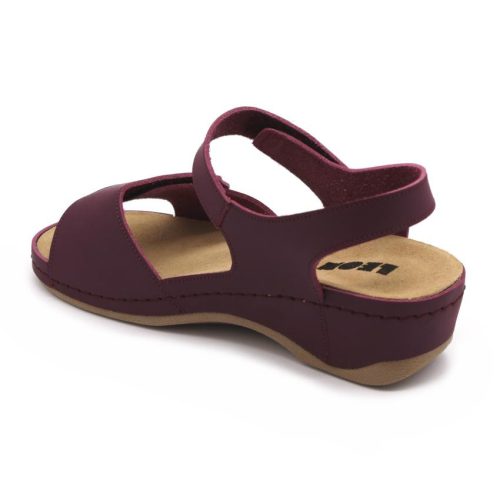 Leon Comfortstep 2024 bordó női bőr szandál 36-41