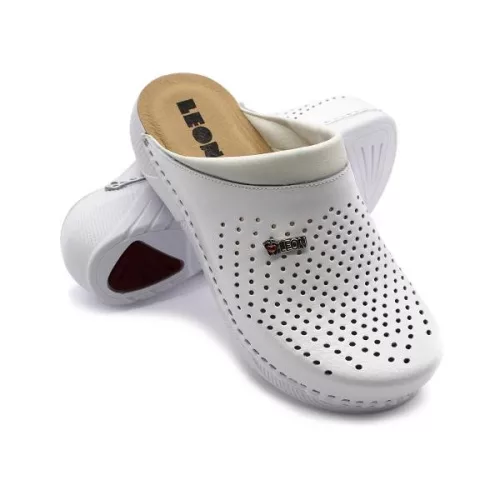 Leon Comfortstep 3400 fehér bőr női klumpa 36-41