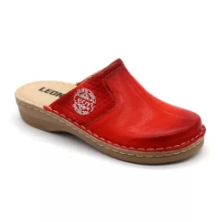 Leon Comfortstep 360 piros női bőr papucs 36