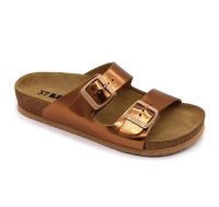   Leon Comfortstep 4010 női barna metál papucs 36-41 -Birkenstockhoz hasonlatos talppal