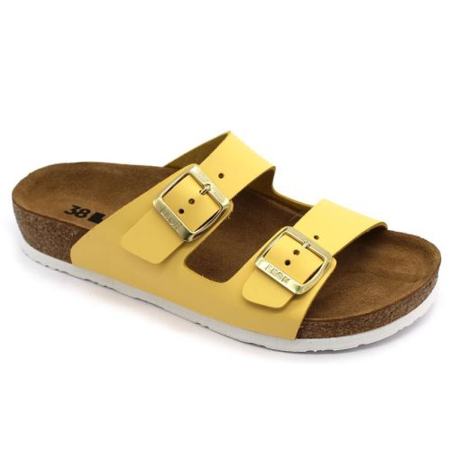 Leon Comfortstep 4010 női sárga bakar papucs 36-40 -Birkenstockhoz hasonlatos talppal