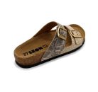 0Ft kiszállítás! Leon Comfortstep 4011 női arany-kígyó papucs 35-37 -Birkenstockhoz hasonlatos talppal