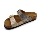 0Ft kiszállítás! Leon Comfortstep 4011 női arany-kígyó papucs 35-37 -Birkenstockhoz hasonlatos talppal