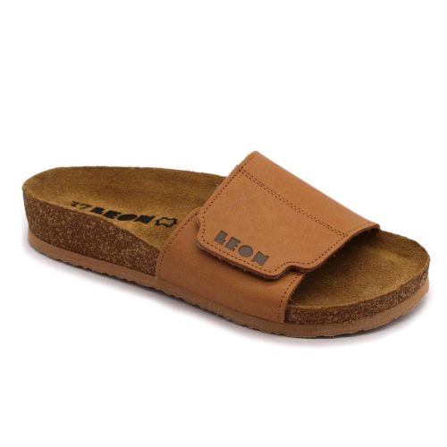 0Ft kiszállítás! Leon Comfortstep 4022 barna női bőr papucs 36-40 -Birkenstockhoz hasonlatos talppal