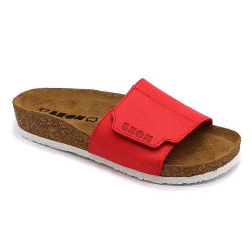 0Ft kiszállítás! Leon Comfortstep 4022 piros női bőr papucs 35-41 -Birkenstockhoz hasonlatos talppal