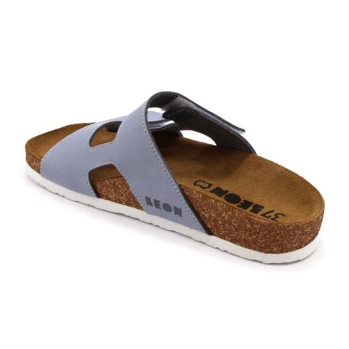 Leon Comfortstep 4051 kék női bőr papucs 35-42 - Birkenstockhoz hasonlatos talppal