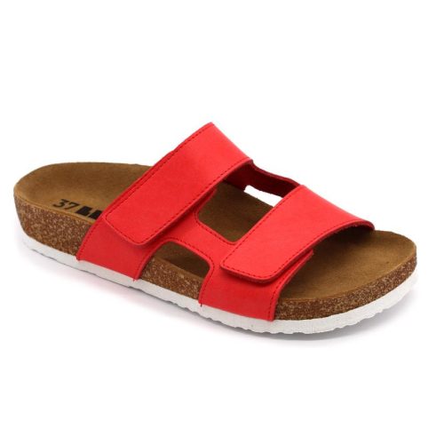 0Ft kiszállítás! Leon Comfortstep 4051 piros női bőr papucs 35-41 - Birkenstockhoz hasonlatos talppal