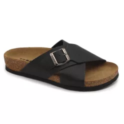   Leon Comfortstep 4053 fekete orlando női bőr papucs 36-41- Birkenstockhoz hasonlatos talppal