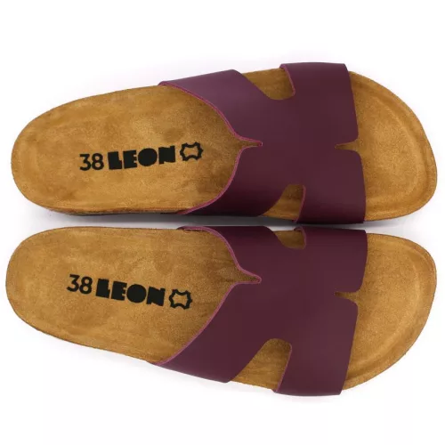 Leon Comfortstep 4054 bordó női bőr papucs 36-41 -Birkenstockhoz hasonlatos talppal