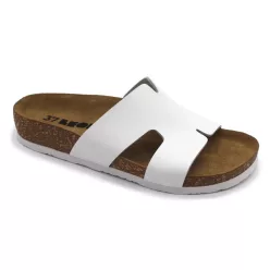   Leon Comfortstep 4054 fehér női bőr papucs 36-41 -Birkenstockhoz hasonlatos talppal
