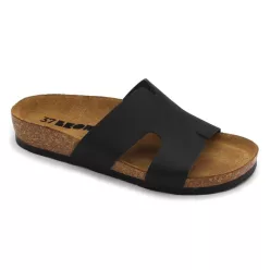   Leon Comfortstep 4054 fekete női bőr papucs 36-41 -Birkenstockhoz hasonlatos talppal