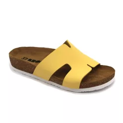   Leon Comfortstep 4054 sárga női bőr papucs 36-41 -Birkenstockhoz hasonlatos talppal