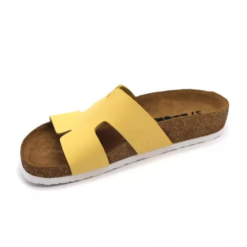 Leon Comfortstep 4054 sárga női bőr papucs 36-41 -Birkenstockhoz hasonlatos talppal