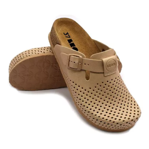 Leon Comfortstep 4250 bézs bőr klumpa 36-41-Birkenstockhoz hasonlatos talppal