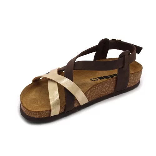 Leon Comfortstep 4305 barna női bőr szandál 36 Birkenstockhoz hasonlatos talppal