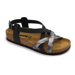   Leon Comfortstep 4305 fekete női bőr szandál 36-39- Birkenstockhoz hasonlatos talppal